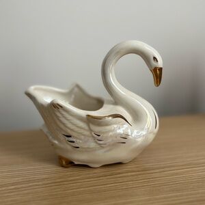 Vintage Royal Copley Swan Planter Vase